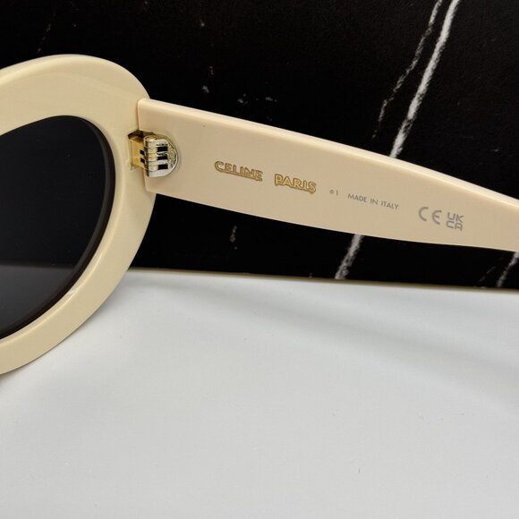 NEW CELINE CL40312U 25A ROUND IVORY WOMEN SUNGLASSES CELINE - Picture 9 of 10